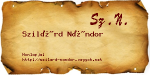 Szilárd Nándor névjegykártya
