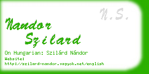 nandor szilard business card