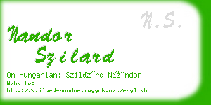 nandor szilard business card